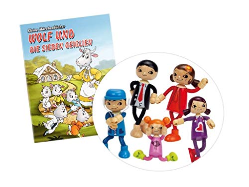Puppenfamilie Komplett-Set: Papa, Mutter, Tochter, Mädchen & Sohn und Märchenbüchlein – Bild 8