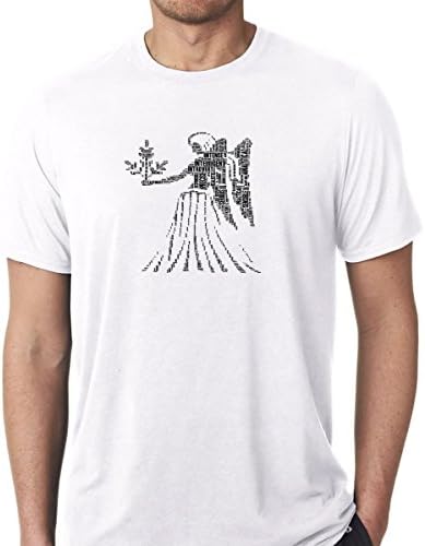 Urbanica Virgo Zodiac Type Design Figure Softstyle Mens Tshirt (Medium, White)