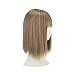 REECHO Clip in Bangs with Scalp Synthetic Straight Hair Extensions Hair Closure Piece Hairpieces 3 Clips in for Women - 27/613