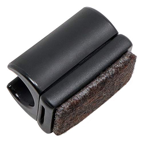 Adsamm® / 32 x saddle feet with felt pads / ø for round tubes 0.47 - 0.51  (12 - 13 mm) / black / round / quality furniture glides for tubular steel chairs