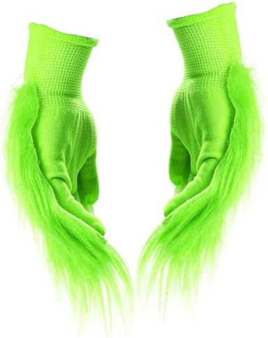Guantes De Monstruo Verde De Felpa Para Cosplay, 2 Unidades, Ideales Para Navidad, Halloween Y Fiestas De Disfraces