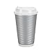 Nicole Home Collection Double-Walled Insulated Ripple Paper Disposable Cups With Lids For Hot Beverage, Pack of 30 Coffee Cup, 16 oz, Silver