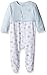 absorba Baby Boys' Footie-Color Block, White/Blue, 3/6 Months