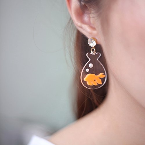 usongs Summer Festival and wind goldfish bowl goldfish water bag transparency carp Goldfish earrings ear