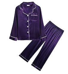 SWOMOG Kid Girls Boys Silk Satin Pajamas Set