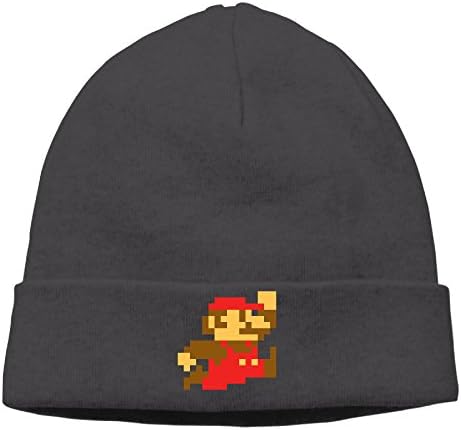 Pixel Super Mario Video Game Beanie Hat Unisex Woolen Adjustable Cap
