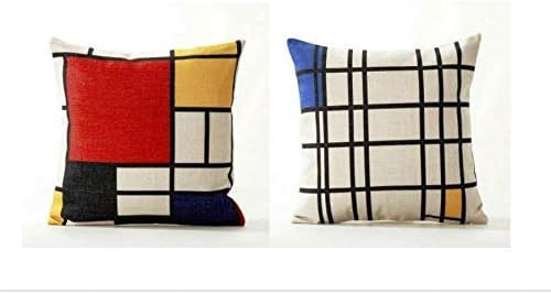 AAYU Grid Pattern Cushion Covers Set of 2 45cm x 45cm Decorative Throw Pillow Covers for Sofa Couch Bedroom Car