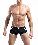 DESMIIT Men's Rope Waist Design Swimming Shorts ,021# Black , US Large / Tag XXL(33
