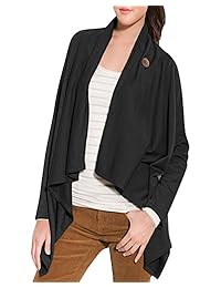 Lanisen - Blusa de manga larga para mujer con un botón en la parte delantera abierta, tallas S-XL