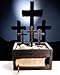 Wooden Faith Box with LED Light. Unique Religious Gift, shines crosses on wall 3' high. Memorial, Xmas or Baptism gift. Comes with blank brass plate for local engraving. See Faith Box Engraving Plate