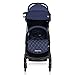 Beberoad R2 Ultra Compact Lightweight Travel Folding Baby Newborn Stroller with Waterproof Canopy and All Wheels Suspension, Jeans Blue
