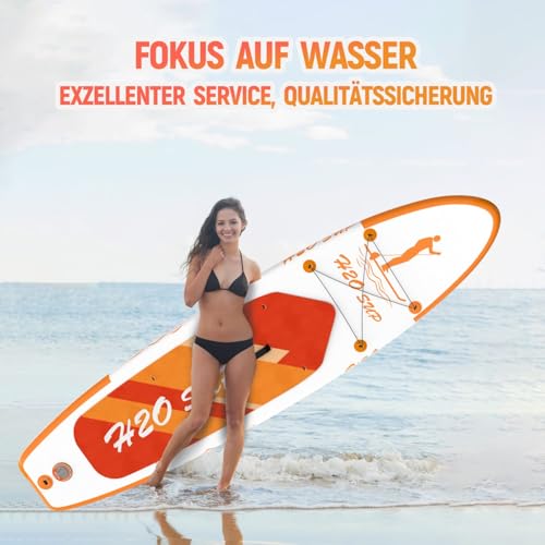 H2OSUP Stand Up Paddling Board, 15 cm Thick Inflatable SUP Board, with Backpack, Durable Paddle Board Accessories