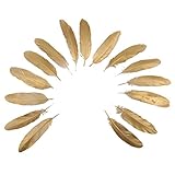 Pack of 12 Natural Goose Feather 15-20CM/5.9-7.9inch Party Decoration Gold