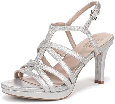 naturalizer taimi dress sandals silver New NATURALIZER Taimi Slingback Dress Sandals Silver Glitter Women Size 8M NWOB