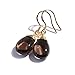 Scutum Craft Natural Stone Dangle Drop Earrings with Gold Plated Wire Wrap and 925 Sterling Silver Hook Jewelry for Women (Smoky Quartz Water Drop)