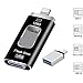 128GB Flash Drive for iPhone, Hterepi USB Thumb Drive External Storage Memory Stick 4 in 1 OTG Drive Compatible iPhone,Android and Computer (Black)