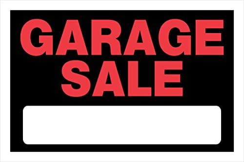 HillmanHillman Group 839946 8 x 12 in. Black Styrene Garage Sale Sign - - Pack of 6 6 Piece6