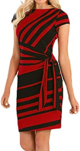 UOKNICE Women Casual Working Dresses Pencil Irregular Stripe Party Dress Mini Dresses
