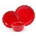 The Pioneer Woman 82780.12R Cowgirl Lace 12-Piece Dinnerware Set, Red
