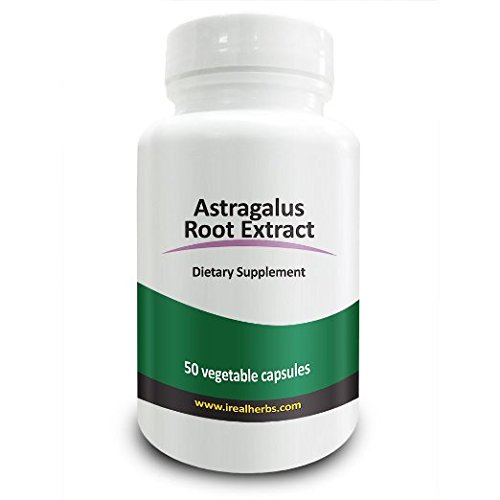 Real Herbs Astragalus Root Extract - Derived from 2800mg of Astragalus Root with 4:1 Extract Strength - Promotes Cardiovascular Health, Boosts Immune Function  50 Vegetarian Capsules