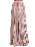 Women's Plain Formal Pleated Maxi Skirt