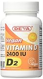 Deva Nutrition Vegan D2 Vitamin D 2400 IU - 90 Tablets, Pack of 2