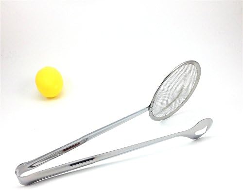 FHFF Kitchen Tongs Stainless Steel Food Fryer Drain Mesh Strainer Frying Oil Filter Kitchen Cooking Colander Drainer