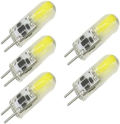 Goldwin 5pcs Dimmable GY6.35 G6.35 1.5W AC DC 12V LED Bulb 15W Equivalent Cool White 7000K LED light lamp Halogen Xenon replacment For ceiling,chandelier,Cabinet,Wall Mounts Sconce lamp