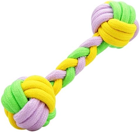PET PLANEDO- Braided Dumbell Cotton Rope Dog Toy/ Teeth Cleaning Chew Toys for Small and Medium Sized Dogs