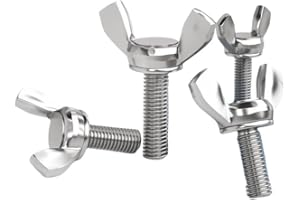 TAOZYAOY 304 Stainless Steel Wing Butterfly Screws Bolts,Wing Bolt,Machine Fastener,Thumb Hand Screws for Electronic Equipment (1/4" - 20 x 3/4",5)