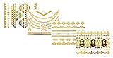 Golden Metallic Gold Body Art Temporary Removable Tattoo Stickers Golden Pattern Golden Pattern - SET G-C Sticker Tattoo Set 4 in 1 - FashionDancing