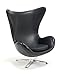Miniature Mid Century Black Egg Chair Arne Jacobsen Designer Chair 1:12 Scale (3.5
