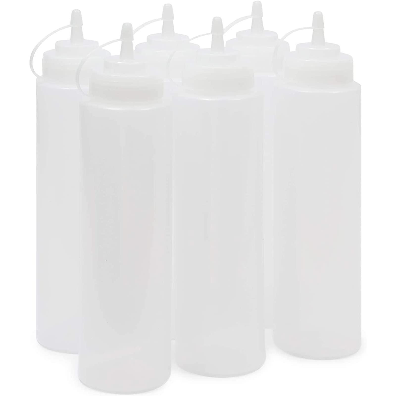 Juvale Plastic Condiment Squeeze Bottles (Clear, 946 ml, 6 Pack)