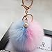 Bestpriceam Rabbit Fur Ball Keychain Bag Plush Car Key Ring Car Key Pendant (F)