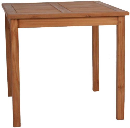 MiaMöbel Gartentisch 70x70 cm Gartenmöbel Outdoor Modern Massivholz Teak Honig