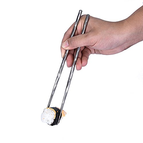 KIZER Titanium Chopsticks for Outdoor Camping Picnic Hiking, Handmade Chopsticks 8.58 Inches Easy to Hold, Silver T309A1