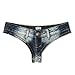 VOGRACE Womens Low Rise Mini Denim Shorts Denim Thong Cheeky Jeans Shorts (Small(US 0-2), Blue-3)