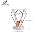 Lampworks Rose Gold Lamps Table Lamp Bedroom Decor Bedside Lamp Diamond Shape Night Stand Lamp Marble Base Desk Lamp for Bedroom Living Room(Bulb Not Included)