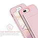 DOMAVER iPhone 8 Plus Case,iPhone 7 Plus Case with Wallet Card Holder and Mirror Hard Plastic Soft TPU Rubber Heavy Duty Shockproof Protective Phone Case Cover for iPhone 7 Plus/8 Plus,Rose Gold