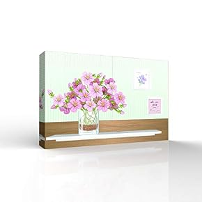 Creative Flower Painting Wall Decor for Living Room Wooden Framed