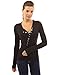 PattyBoutik Women's Poppers V Neck Asym Hem Top