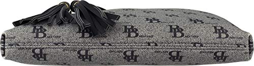 B BRENTANO Vegan Multi-Zipper Crossbody Handbag Purse with Tassel Accents (BB Black)
