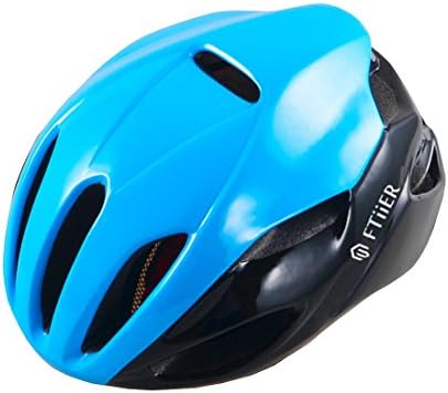 Ftiier Men and women Light and simple Cycling helmet bicycle sports helmets (black&amp;blue)
