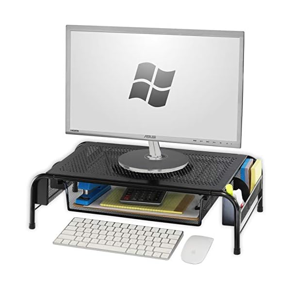 Simplehouseware Metal Desk Monitor Stand Riser With Organizer