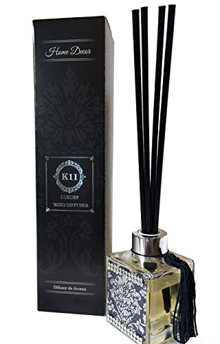 K11 Photo Design Rosemary Bamboo Reed Diffuser Set, Diffuser Sticks, 3.4 oz 100 ml, for Air Freshener home decor fragance.