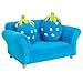 Best Choice Products Kids Living Room Armrest Sofa Chair Lounge Set w/ 2 Cushions - Blue