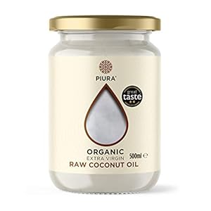Piura Biologische Extra Virgin Ruwe Kokosolie 500ml, Glazen Pot, gebruik in Koken, Bakken en als Hair & Skin Moisturiser