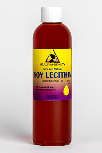 Lecithin Soy Unbleached Fluid Liquid Emulsifier Emollient Stabilizer Pure 4 oz