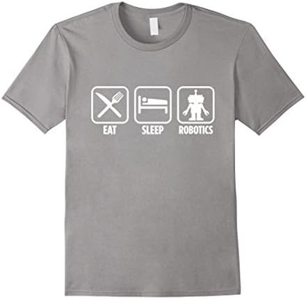 Men's Eat Sleep Robotics Robot Fighting Team Fighter Gift T-Shirt Large Slate