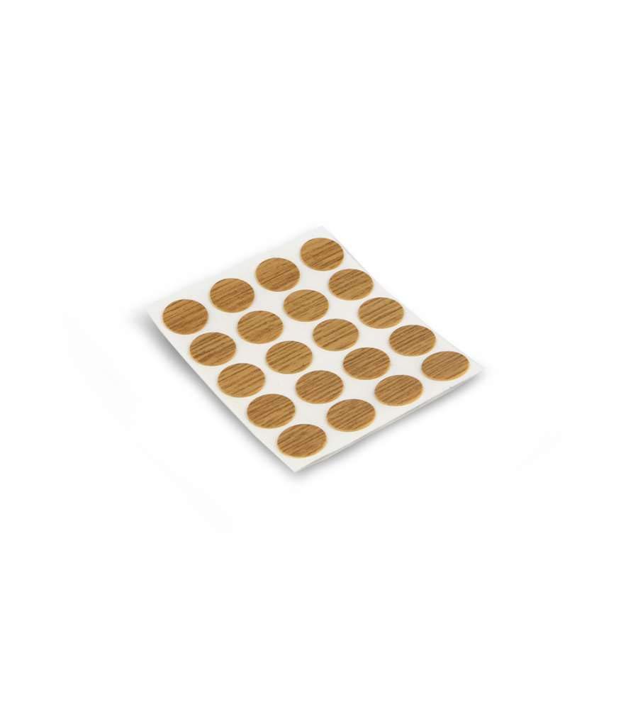 Emuca - Cover Adhesive Screw Cover, Oak, Ø13mm (0,5 inch), Set of 200 Pieces